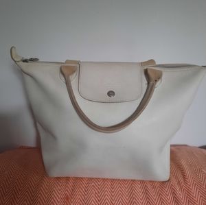 Longchamp all-leather off-white purse